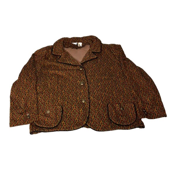 Vintage Fischer Fashion Womens Blazer Short Brown Floral Pattern Size 18 - Picture 3 of 10